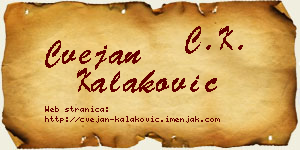 Cvejan Kalaković vizit kartica